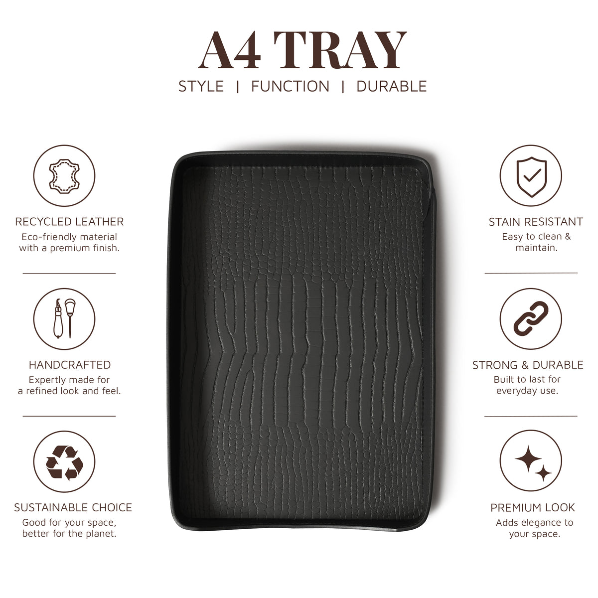 Sterling Croco A4 Papertray Black
