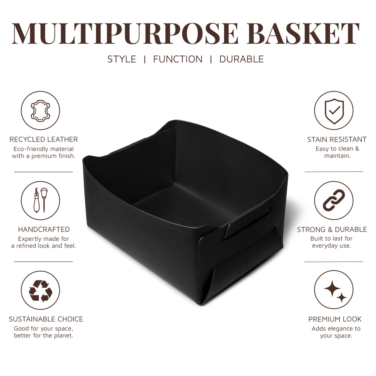 Sterling Croco Multipurpose Basket Black