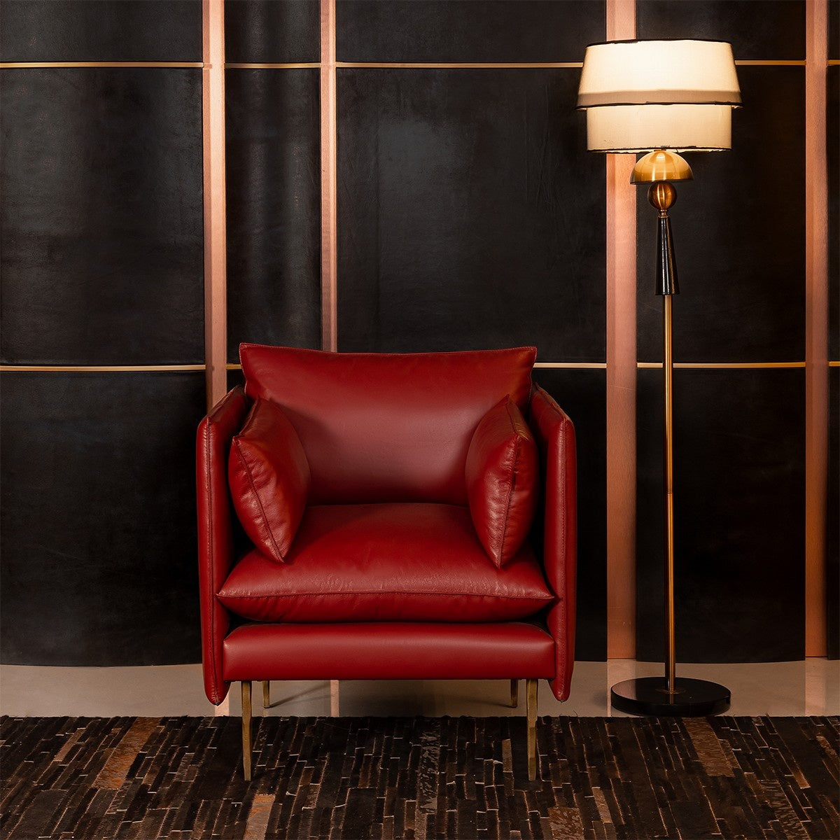 Aara Single Seater Sofa Red - Three Sixty Life