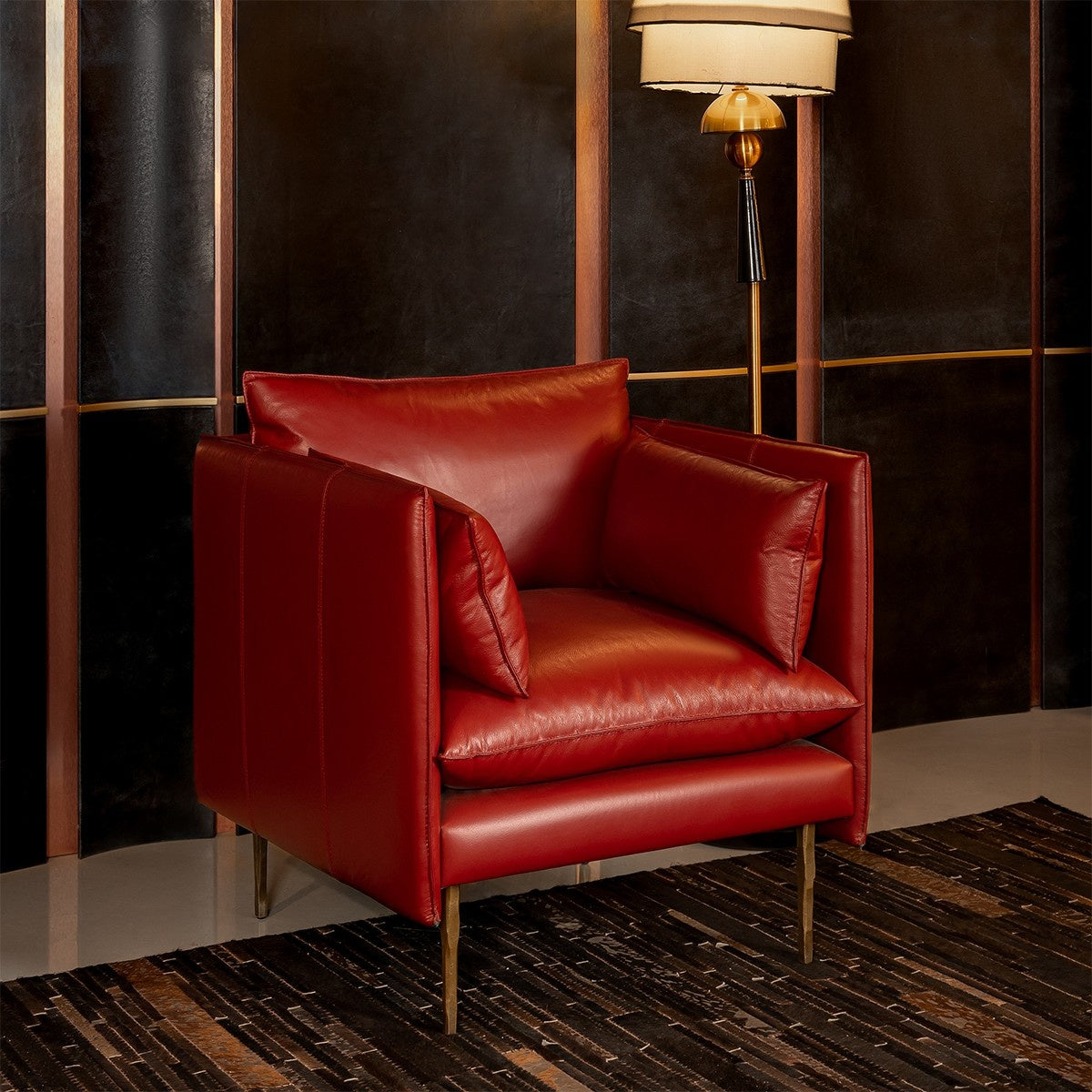 Aara Single Seater Sofa Red - Three Sixty Life