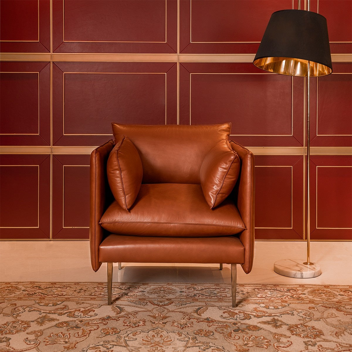 Aara Three seater sofa Tan - Three Sixty Life