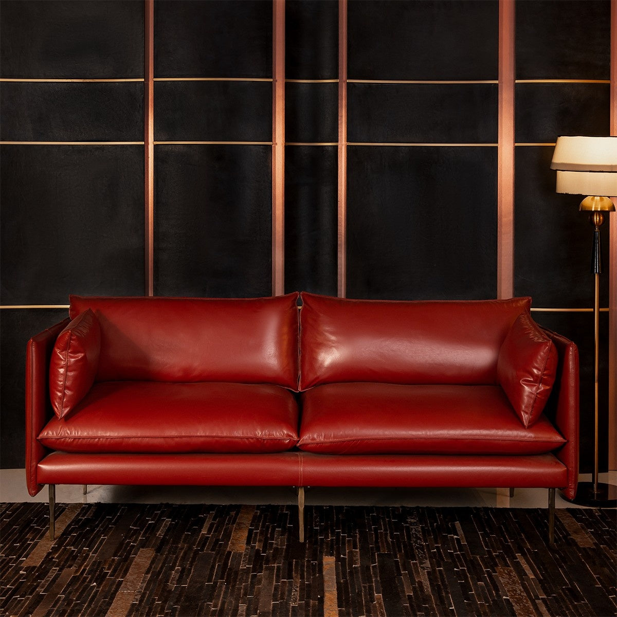 Aara Three Seater Sofa Red - Three Sixty Life