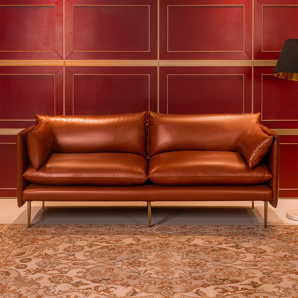 Linea Three Seater Sofa Cognac - Three Sixty Life