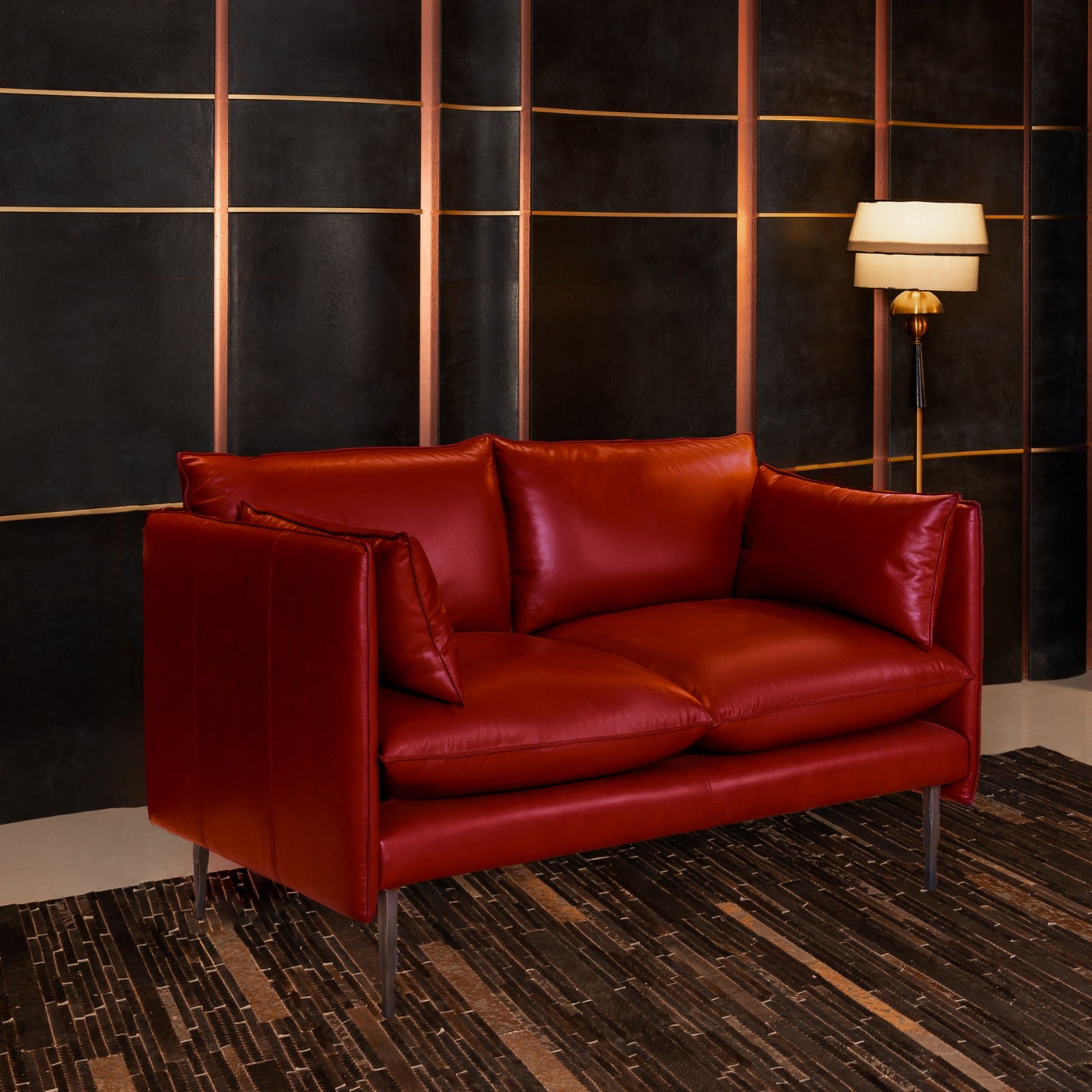 Aara Two Seater Sofa Red