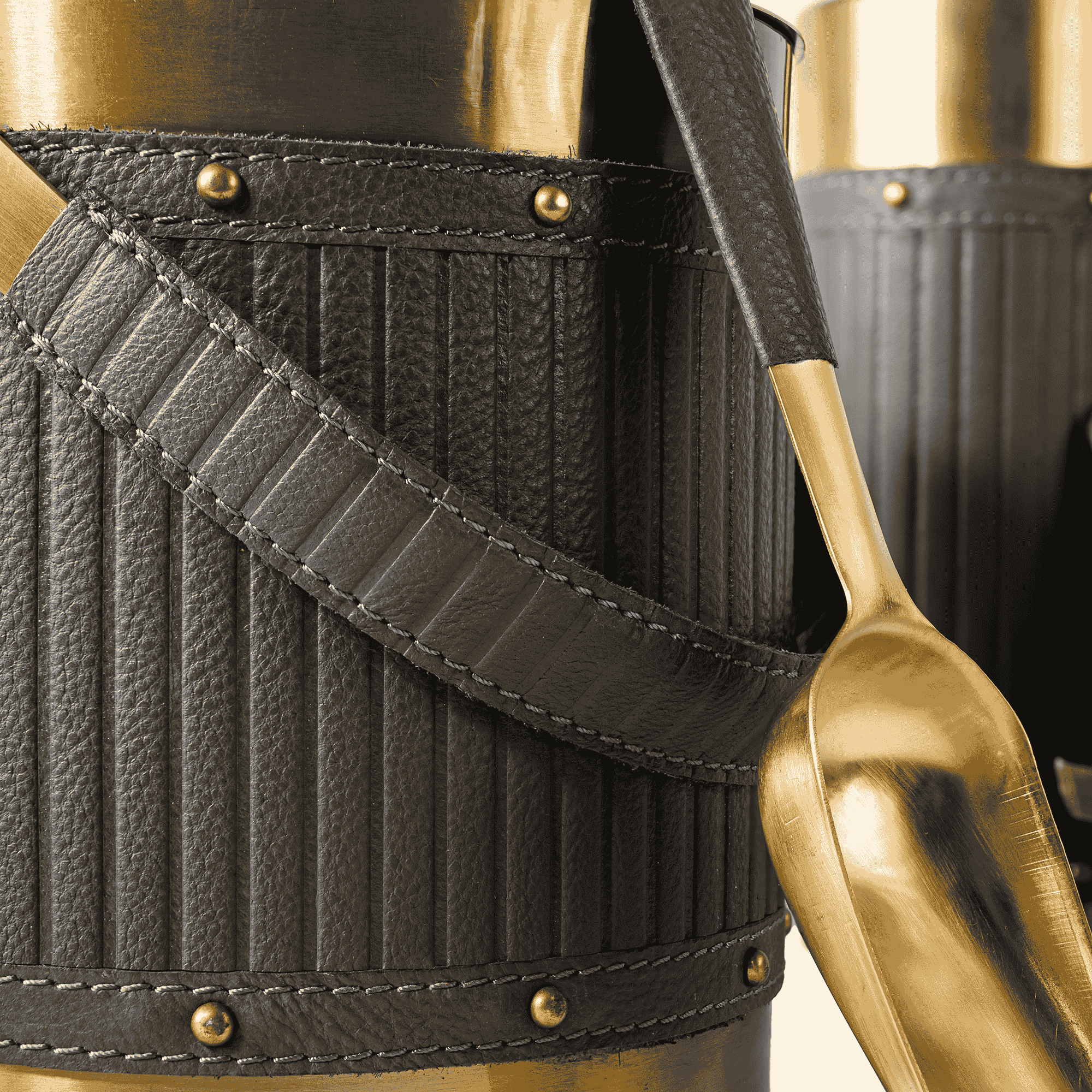 Bar Tools Set of 4 Genuine Leather Green