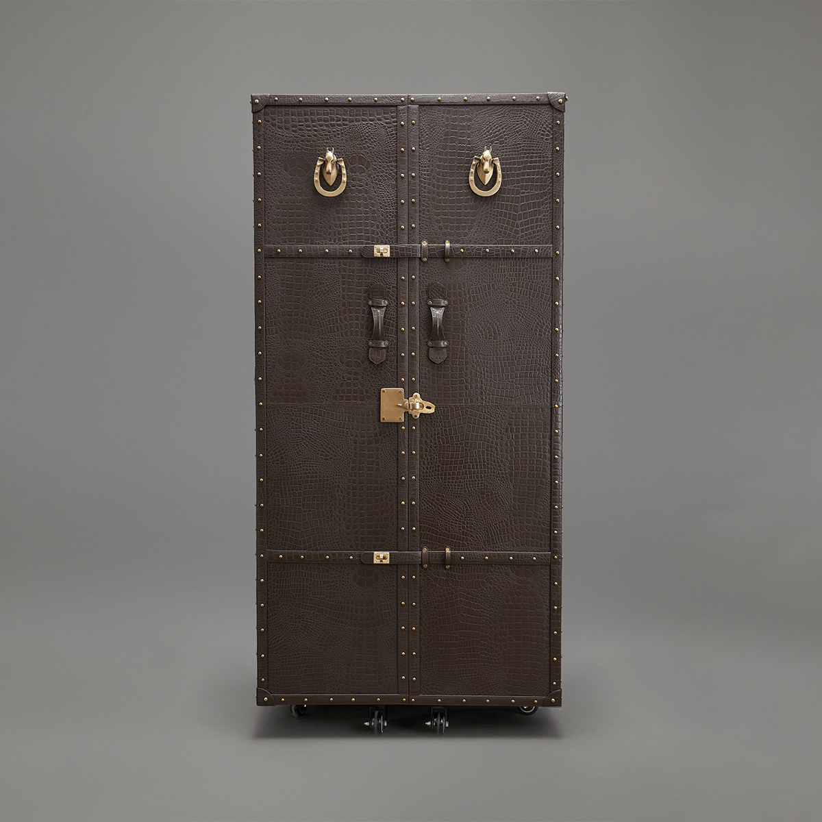 Artemis Croco Tall Leather Bar Brown - Three Sixty