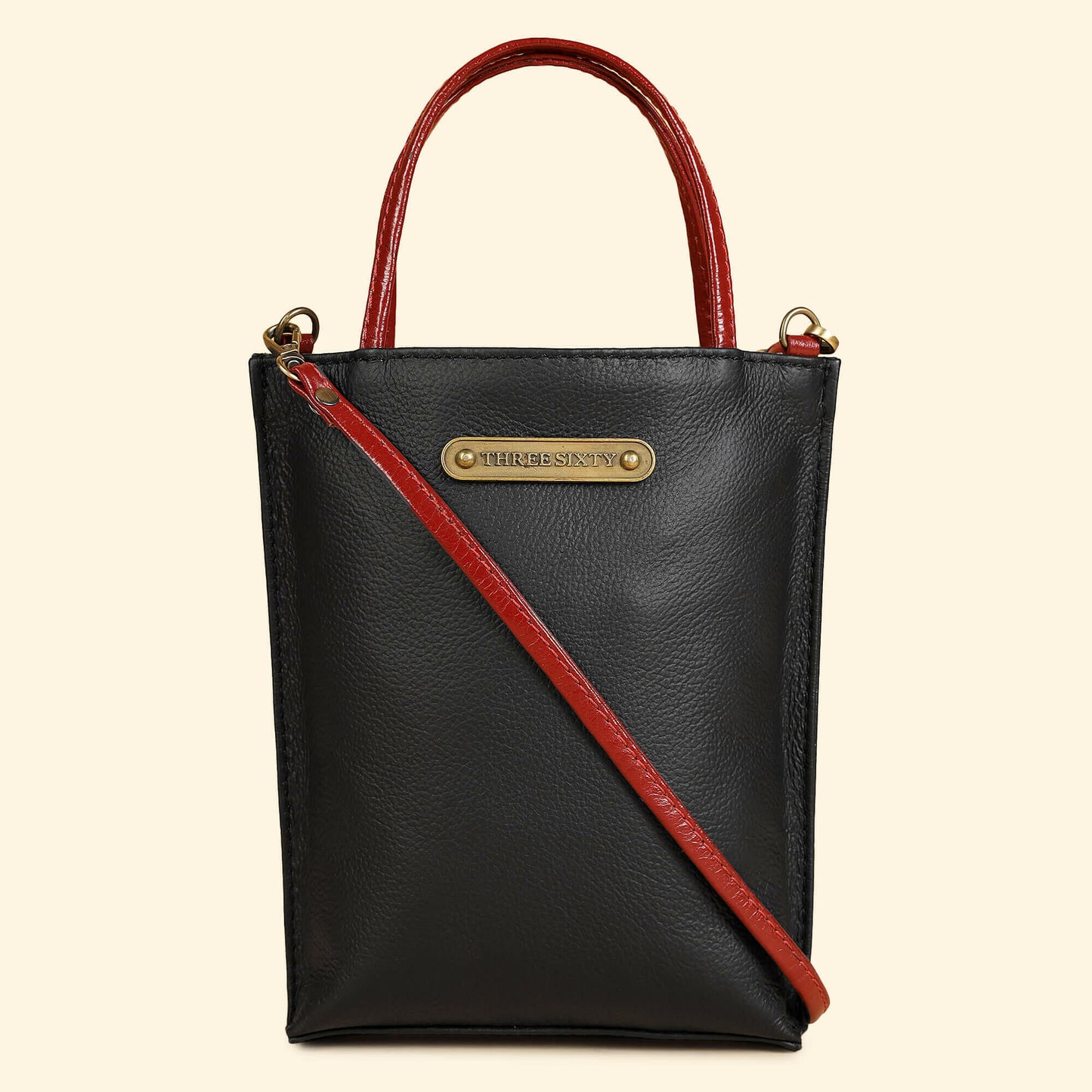 Auna Sling Bag- Genuine Waxy Leather Black