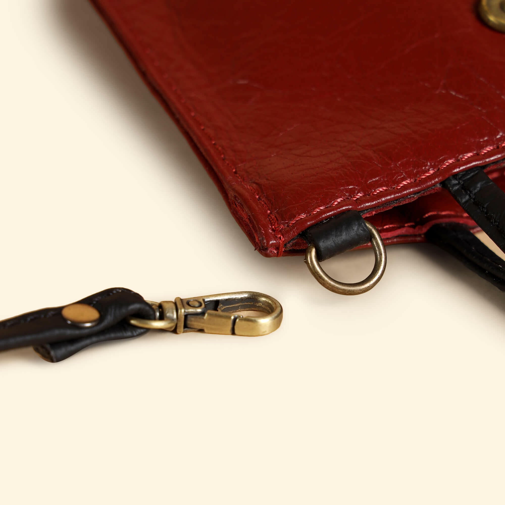 Auna Sling Bag- Genuine Waxy Leather Red