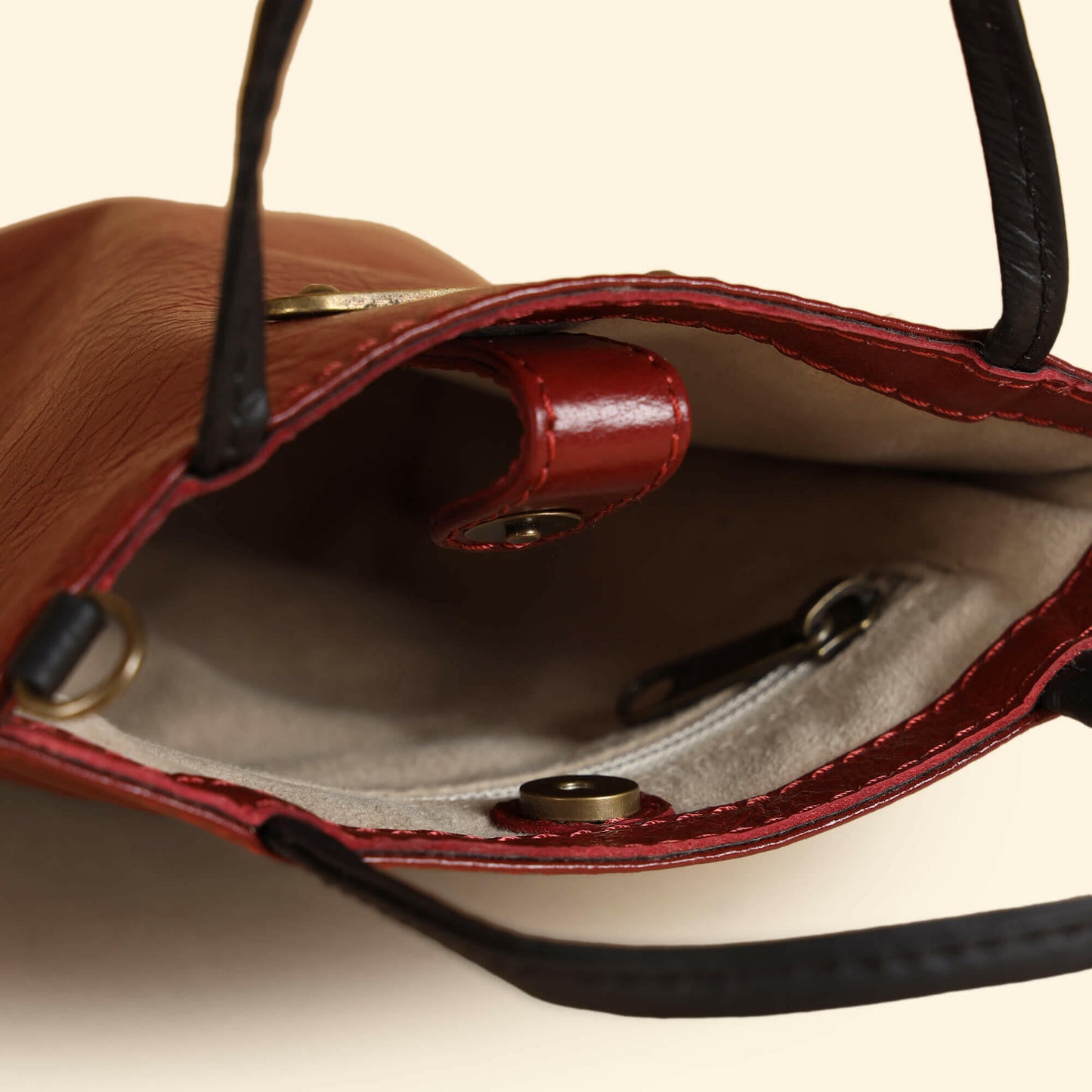 Auna Sling Bag- Genuine Waxy Leather Red