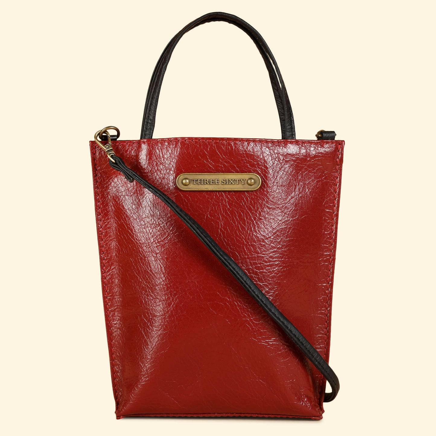 Auna Sling Bag- Genuine Waxy Leather Red