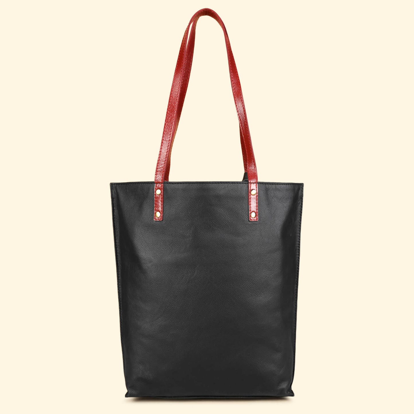 Auna Tote Bag- Genuine Waxy Leather Black