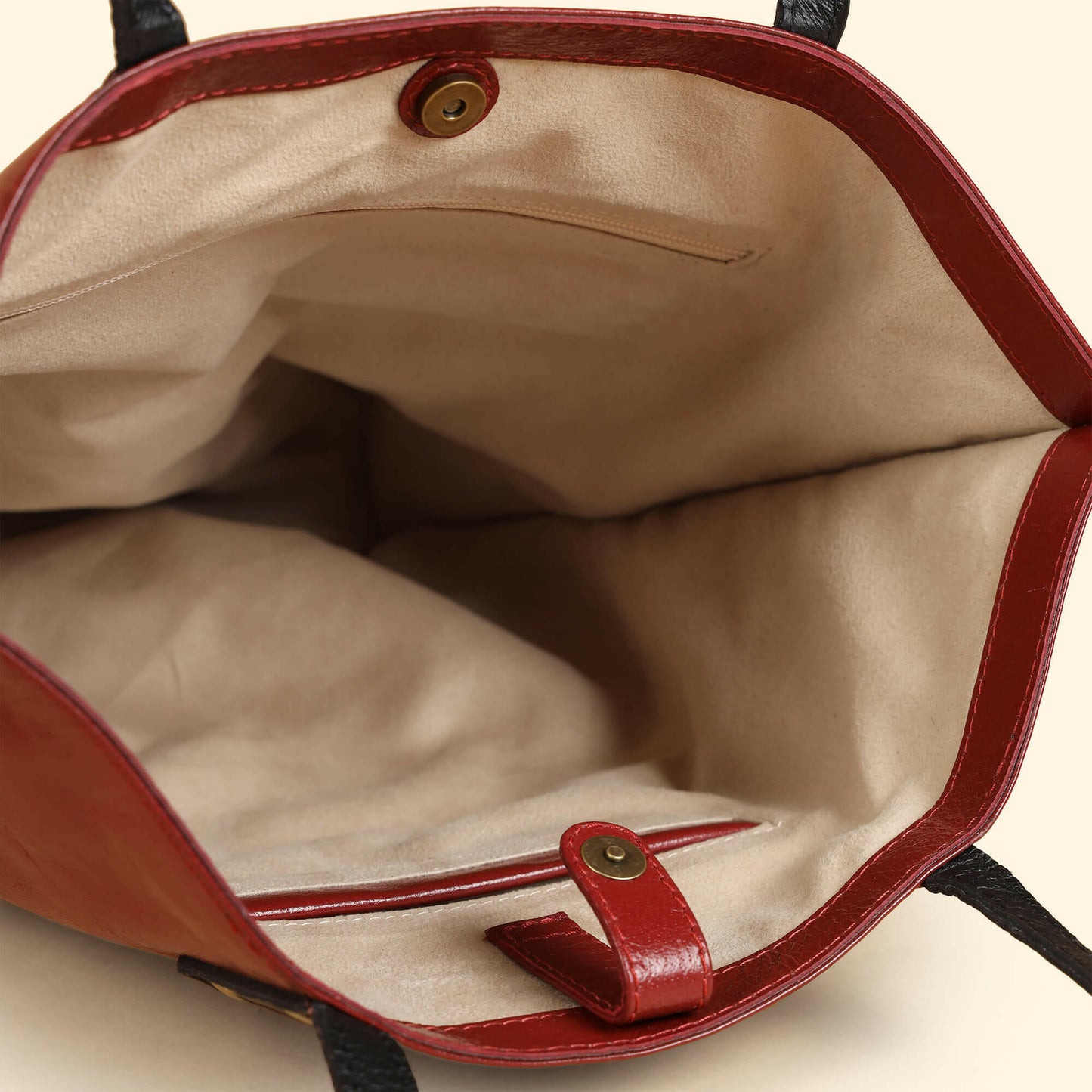 Auna Tote Bag- Genuine Waxy Leather Red