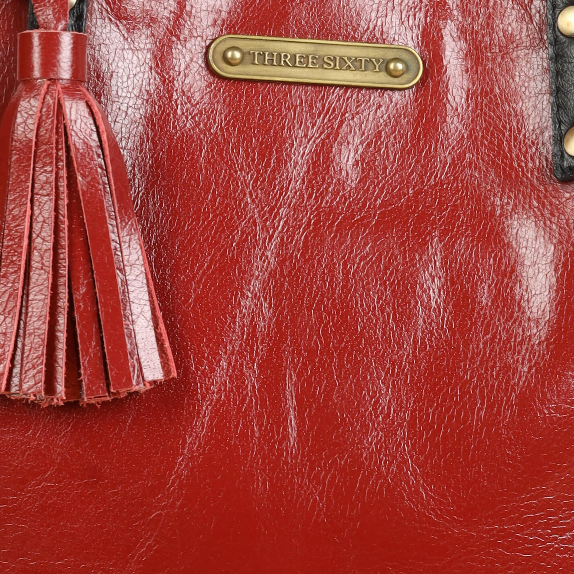 Auna Tote Bag- Genuine Waxy Leather Red