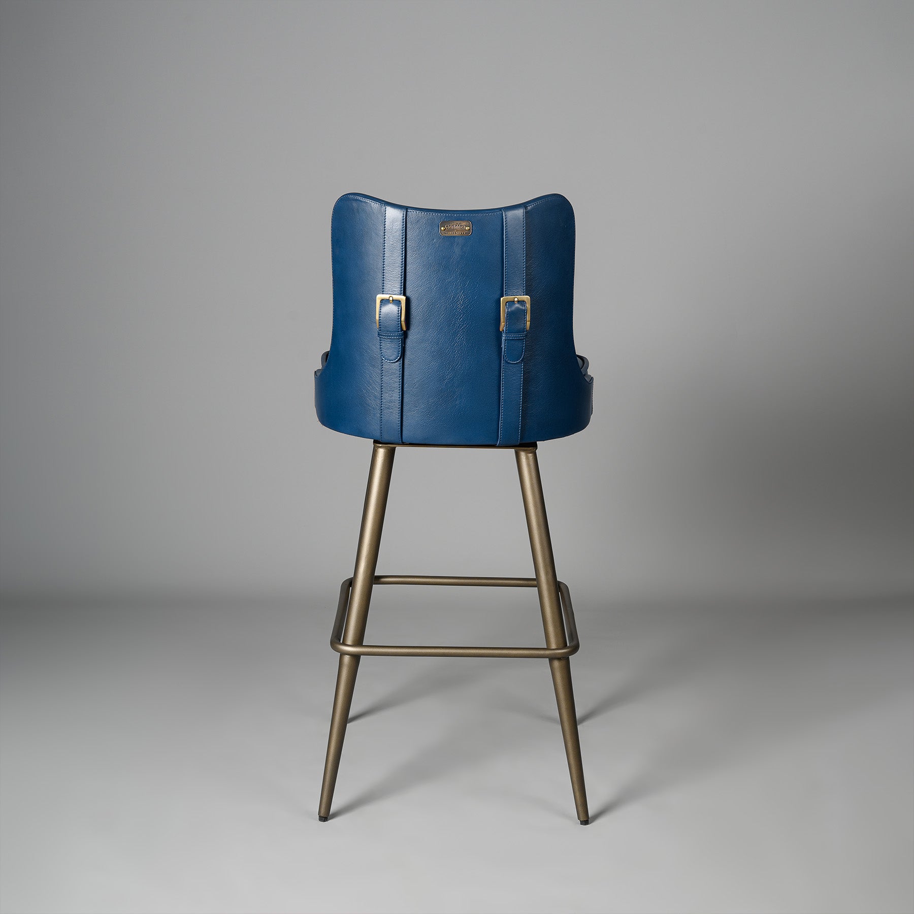Buckleback Bar Stool Antique legs Blue