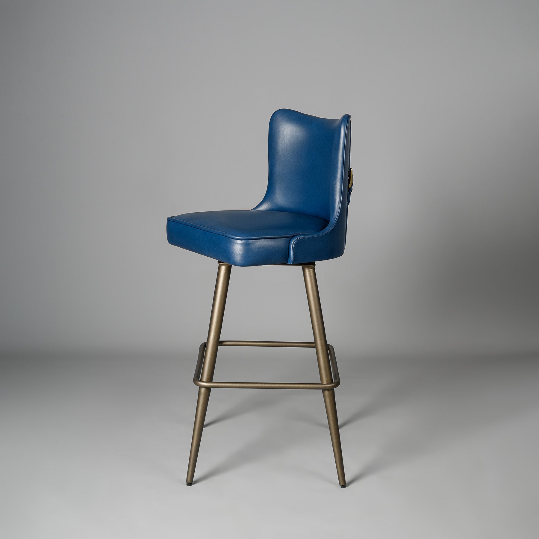 Buckleback Bar Stool Antique legs Blue