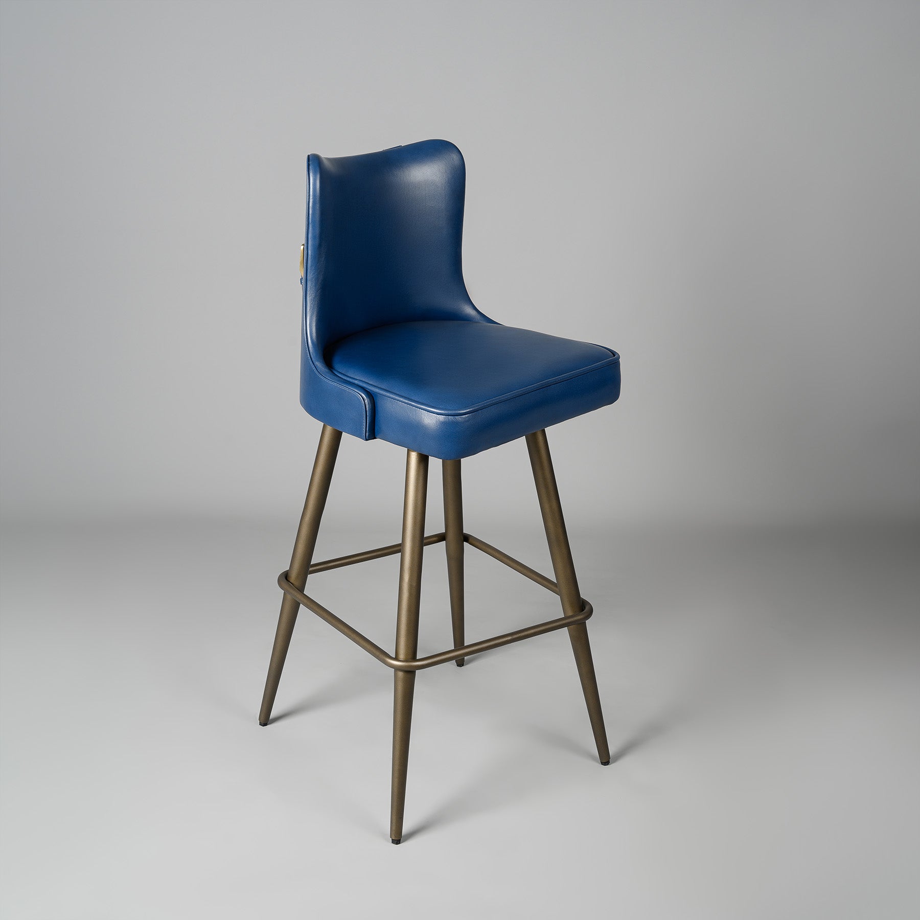 Buckleback Bar Stool Antique legs Blue