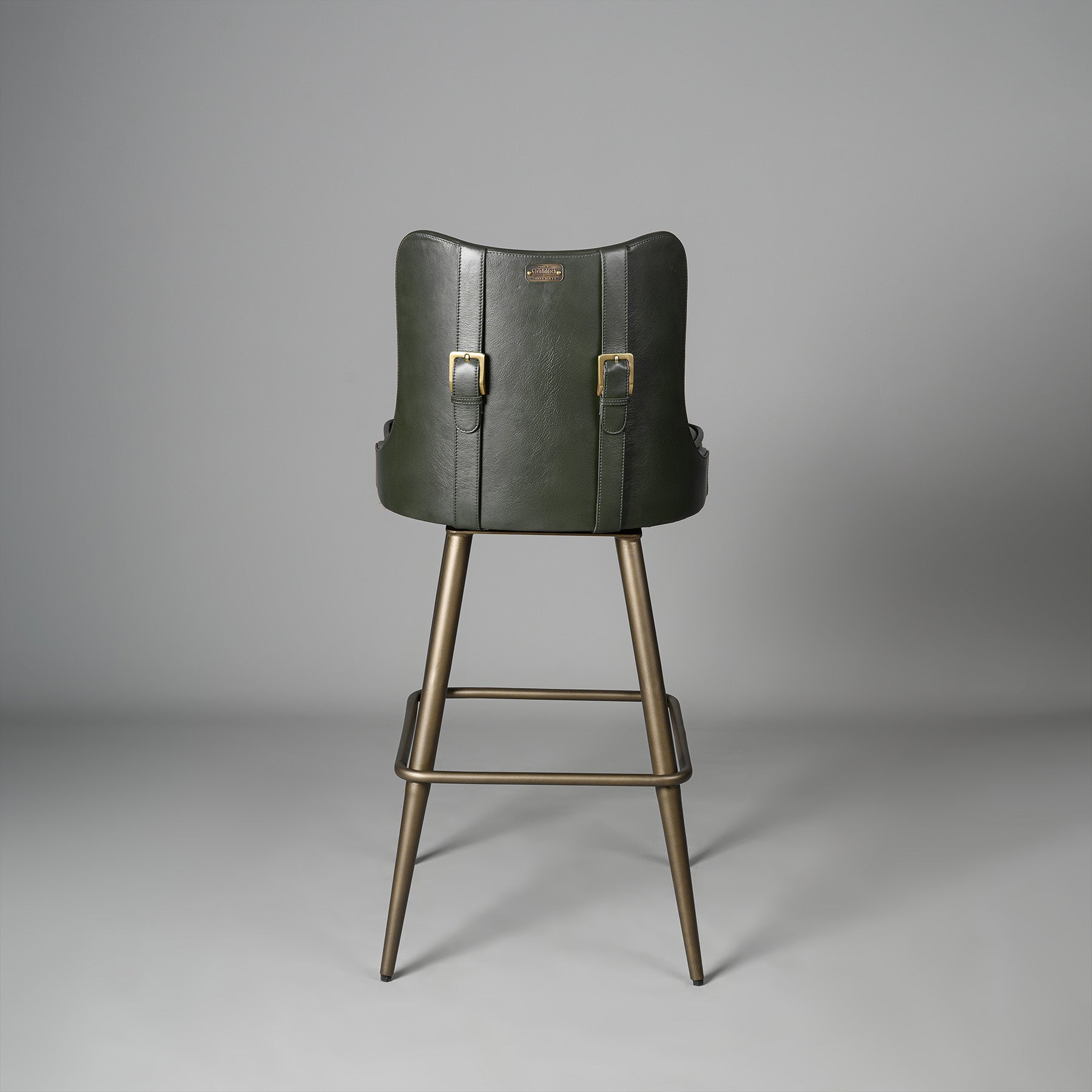 Buckleback Bar Stool Antique legs Green