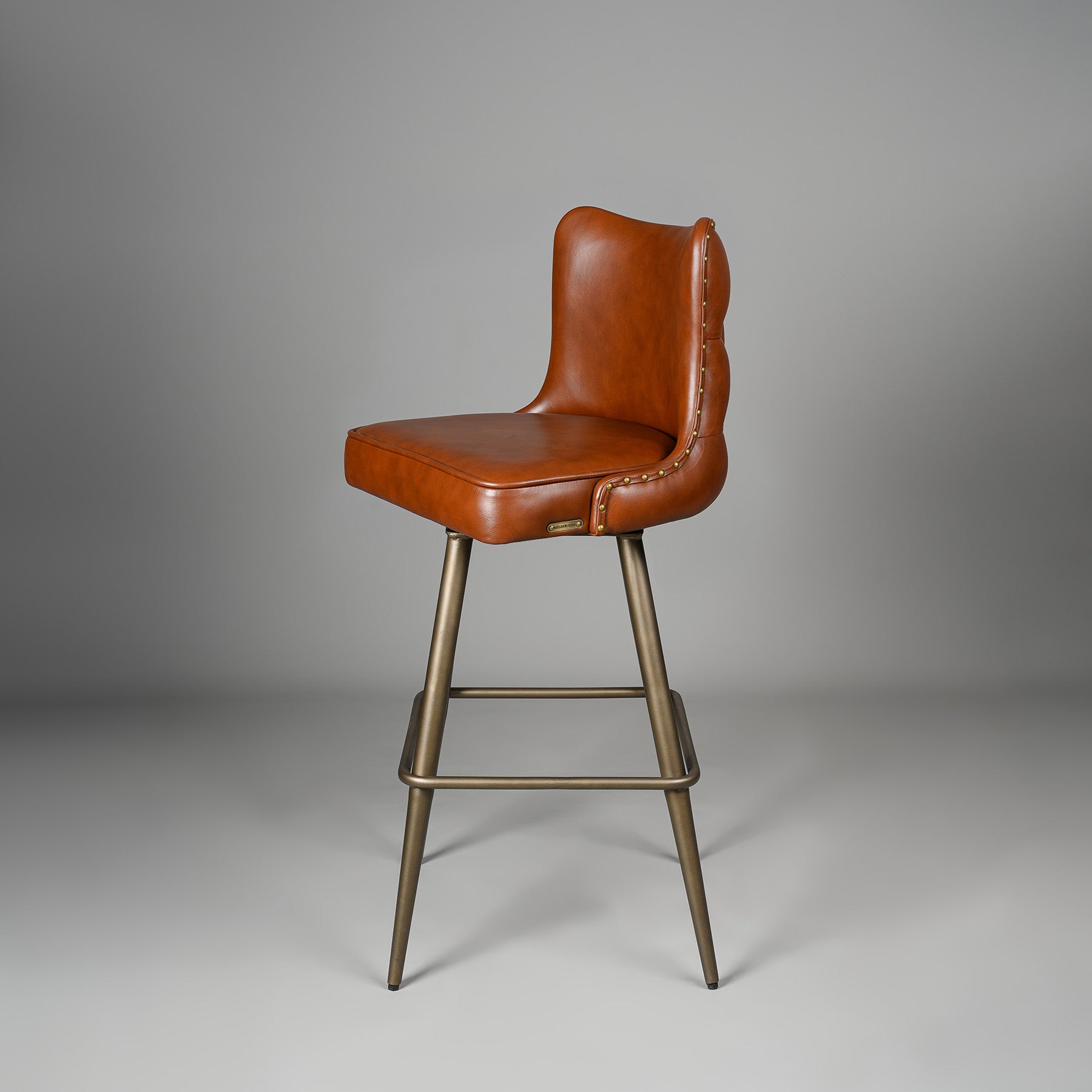 Chester Bar Stool Antique Legs Cognac