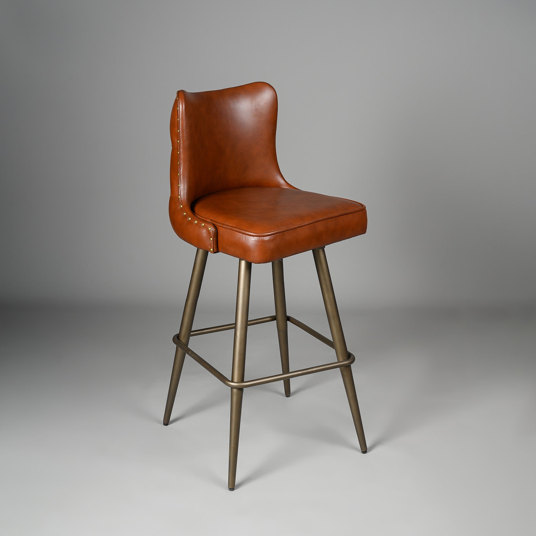 Chester Bar Stool Antique Legs Cognac