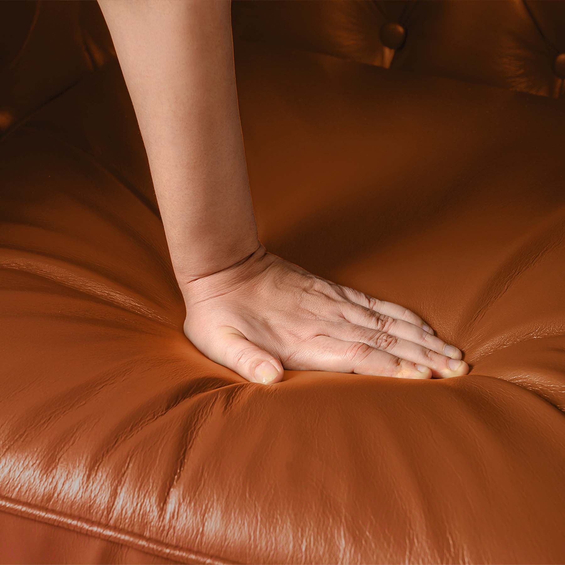Classic Chesterfield Single Seater Sofa Cognac