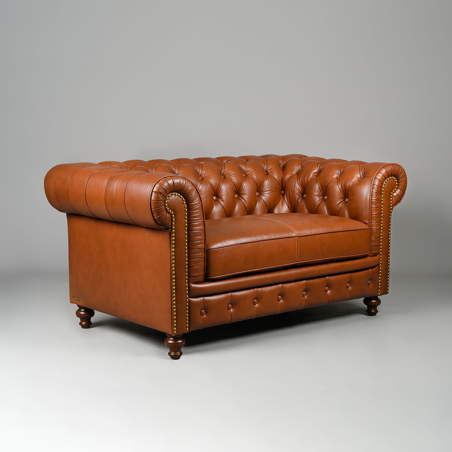 Classic Chesterfield Two Seater Sofa Cognac