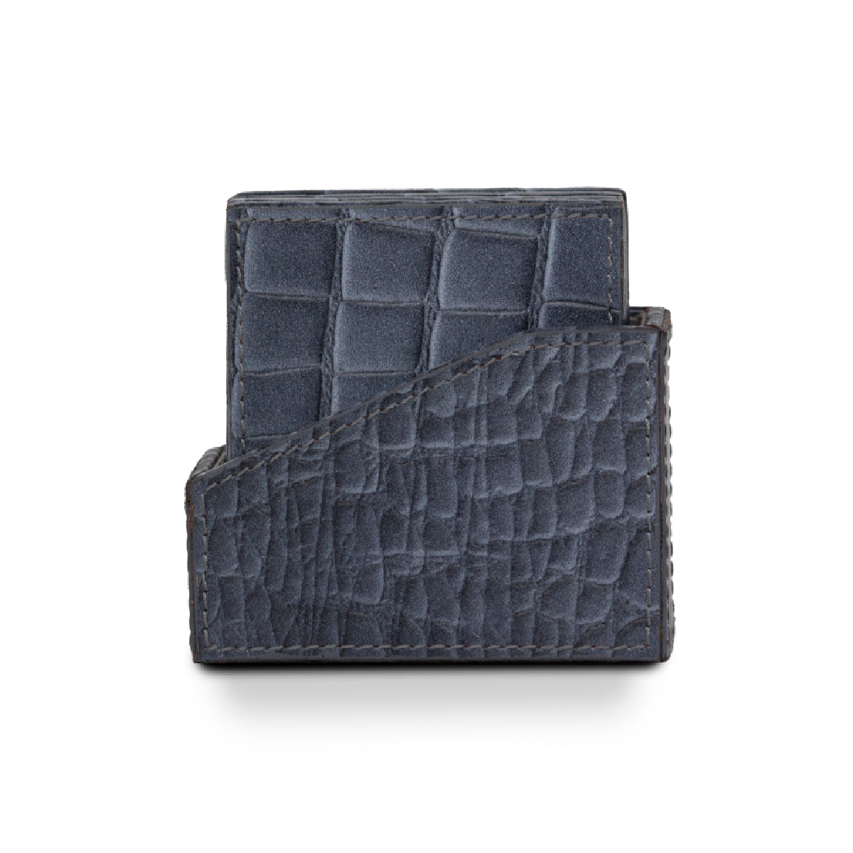 Eden Coaster Set of 4 In Genuine Croco Leather Grey