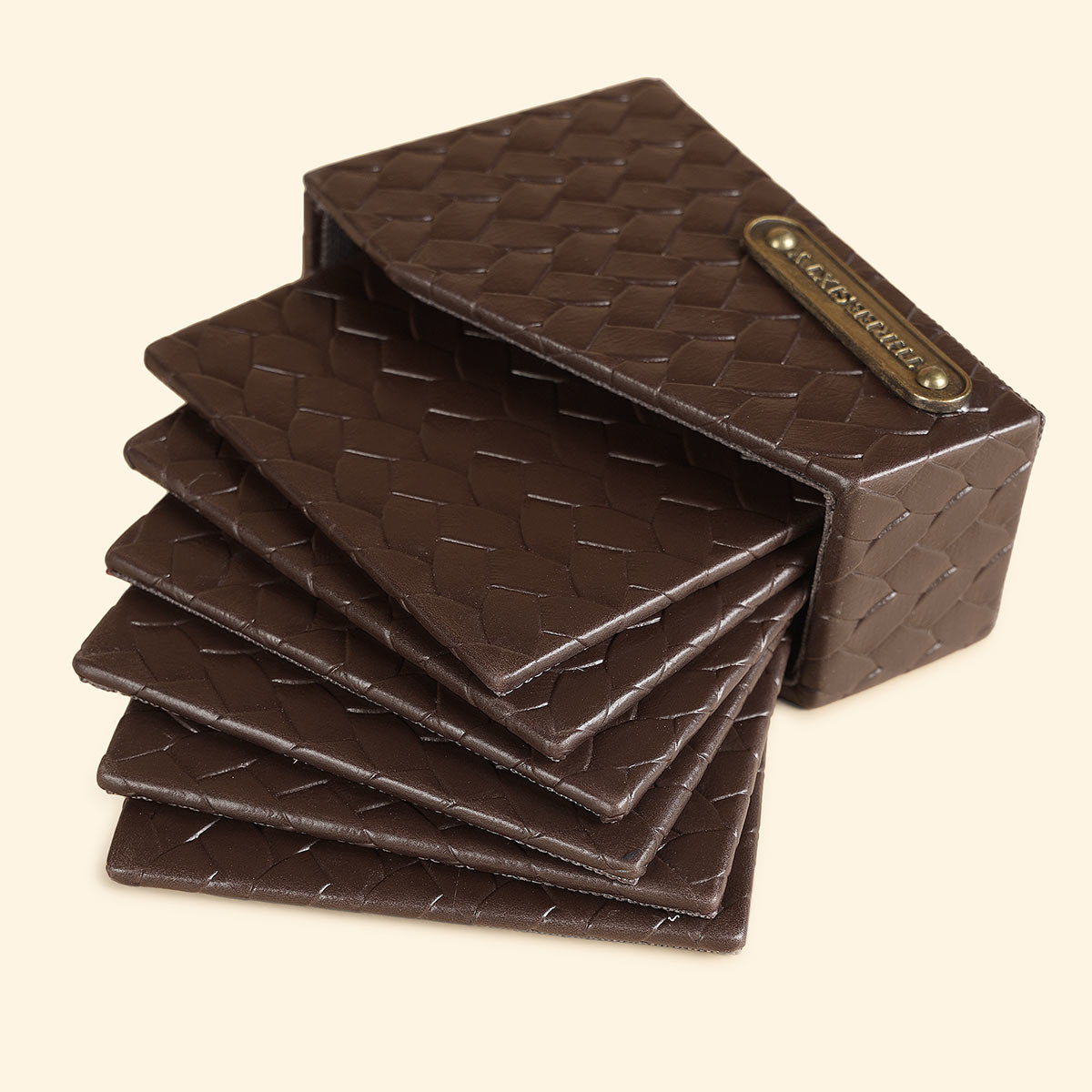 Entwine Coasters Set Of 6 Brown