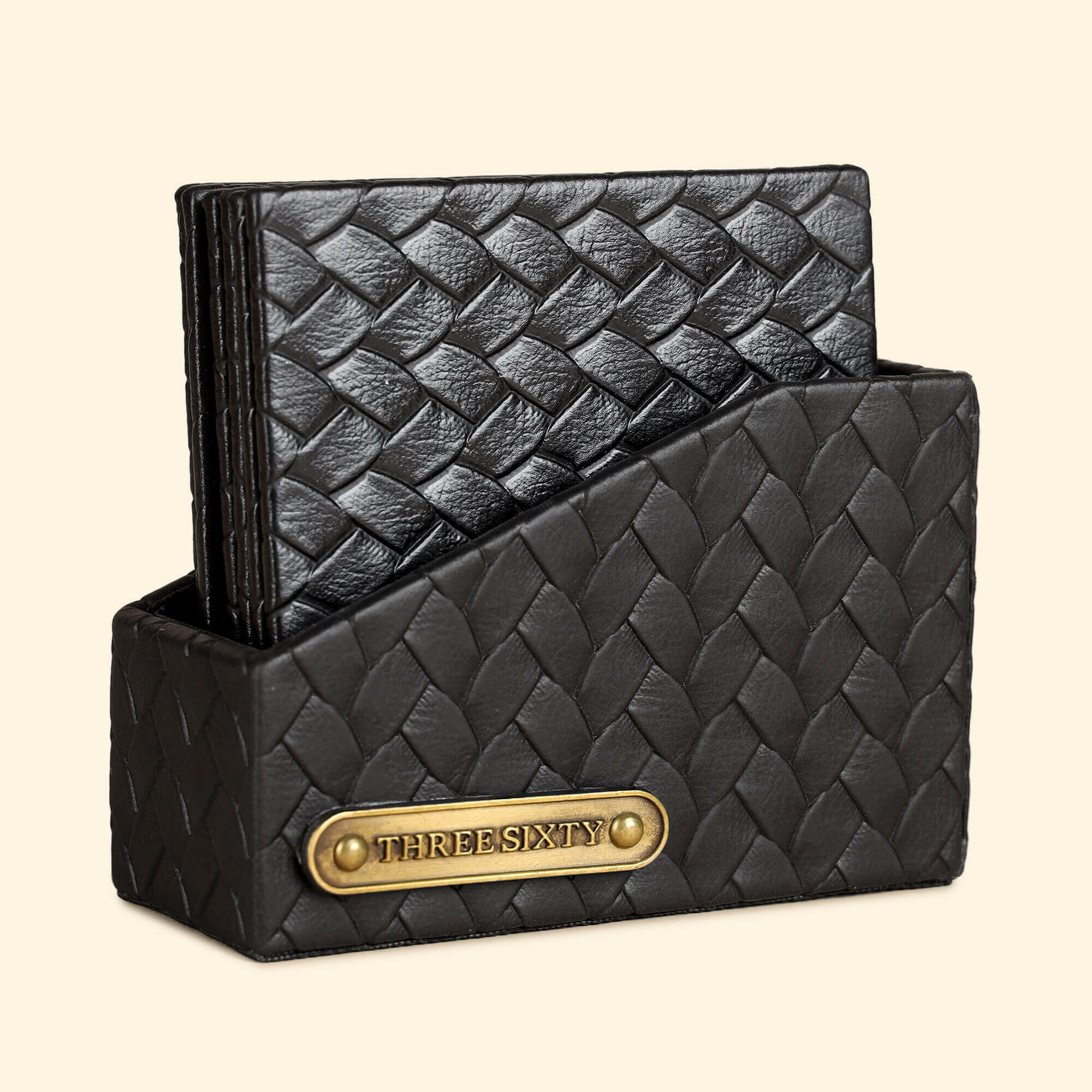 Entwine Coasters Set Of 6 Black