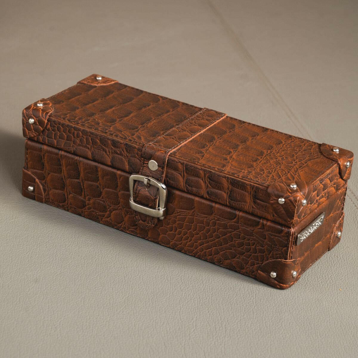 Watch Box of 4 - Tan Croco