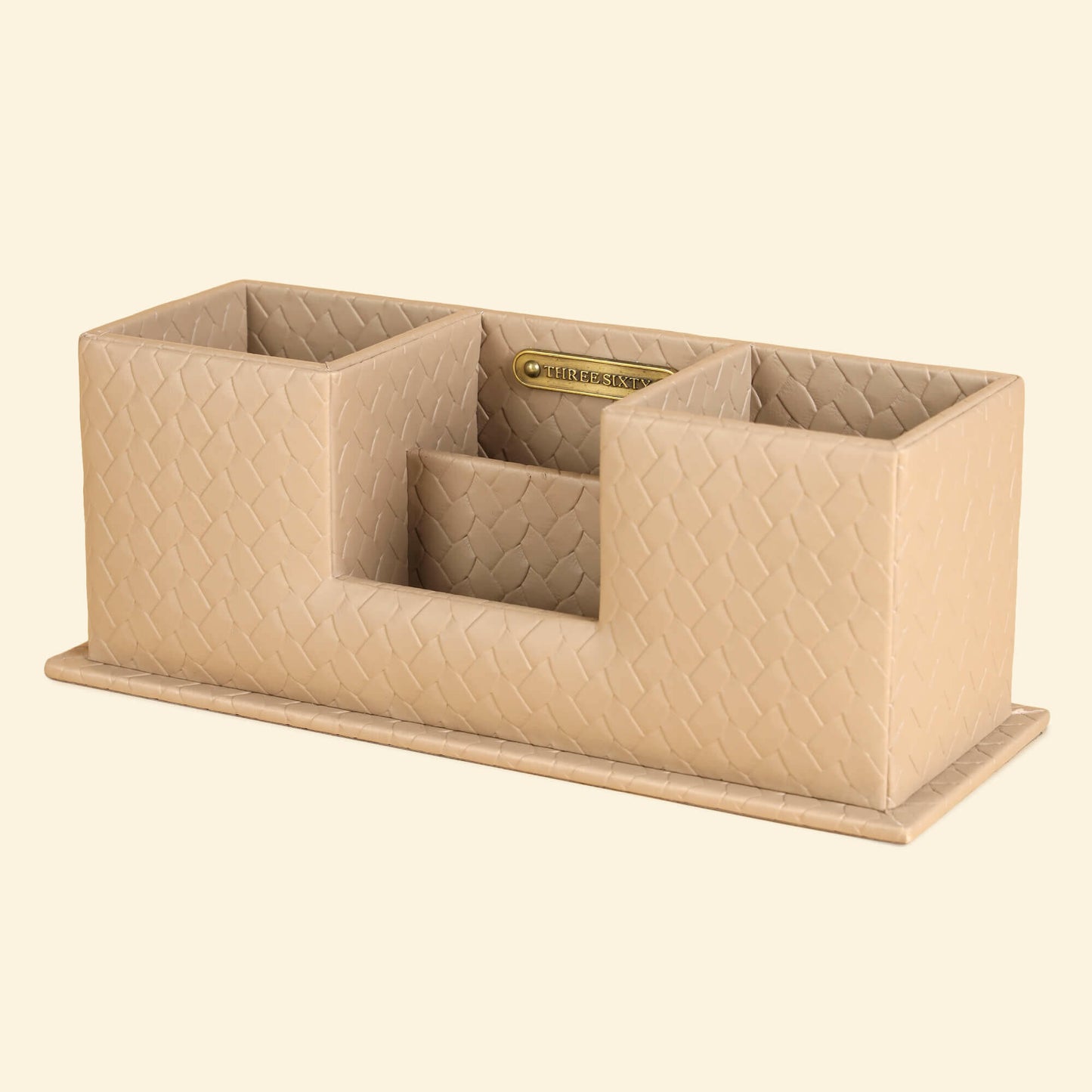 Desk Caddy Beige | Vegan Leather Desk Organizers