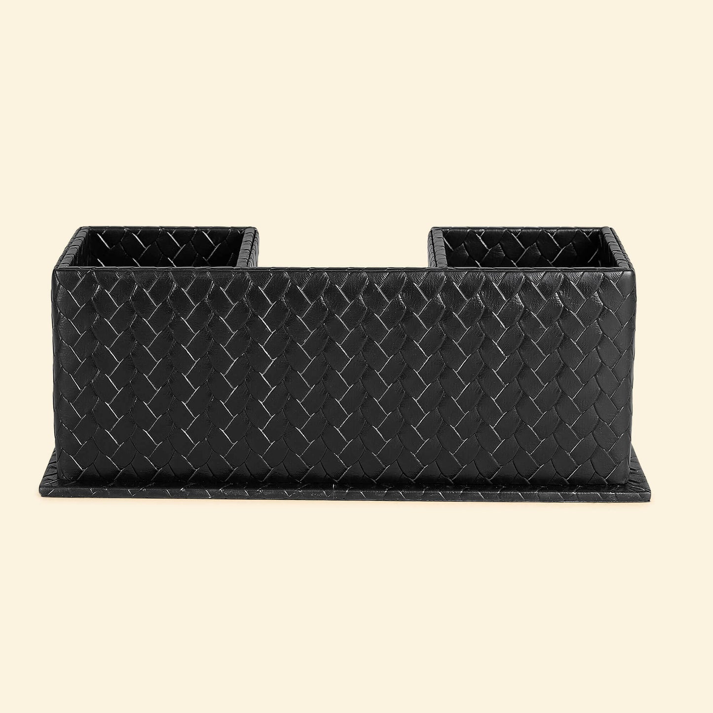 Desk Caddy Black | Faux Leather Desk Organizers