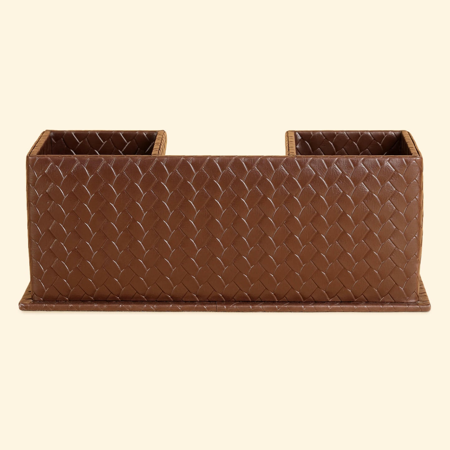 Desk Caddy Brown | Faux Leather Desk Organizers