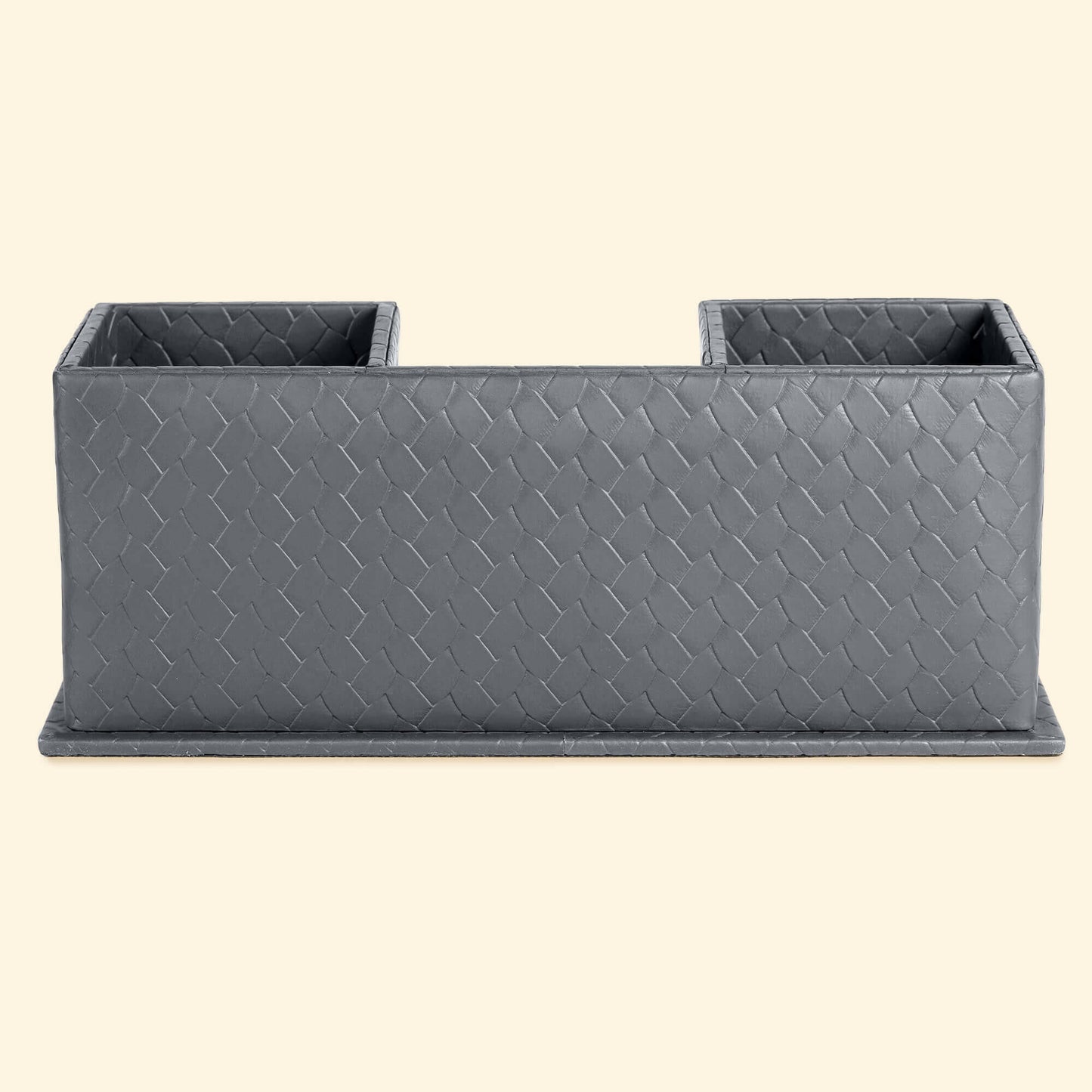 Desk Caddy Grey | Vegan Leather Desk Organizers