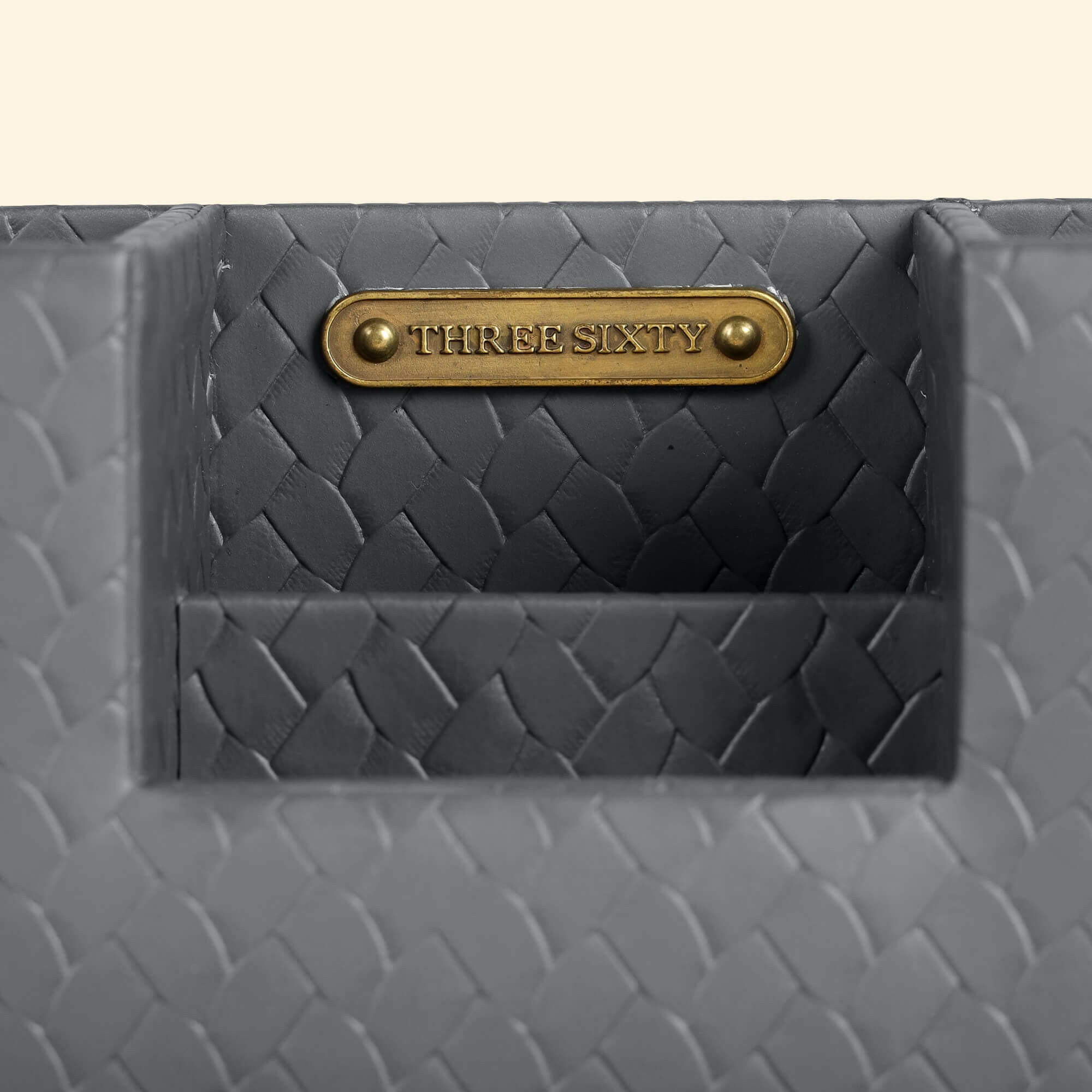 Entwine Desk Caddy Grey | Faux Leather Desk Organizers