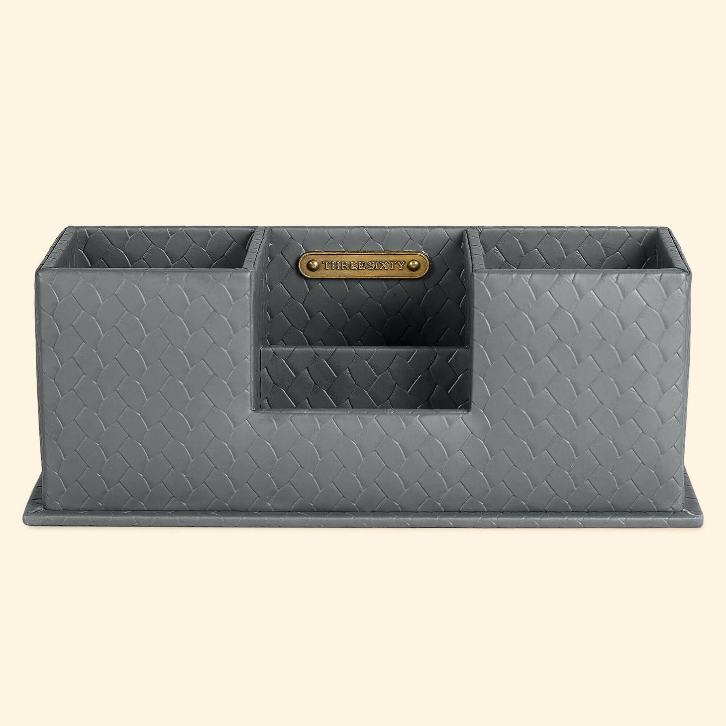 Desk Caddy Grey | Vegan Leather Desk Organizers