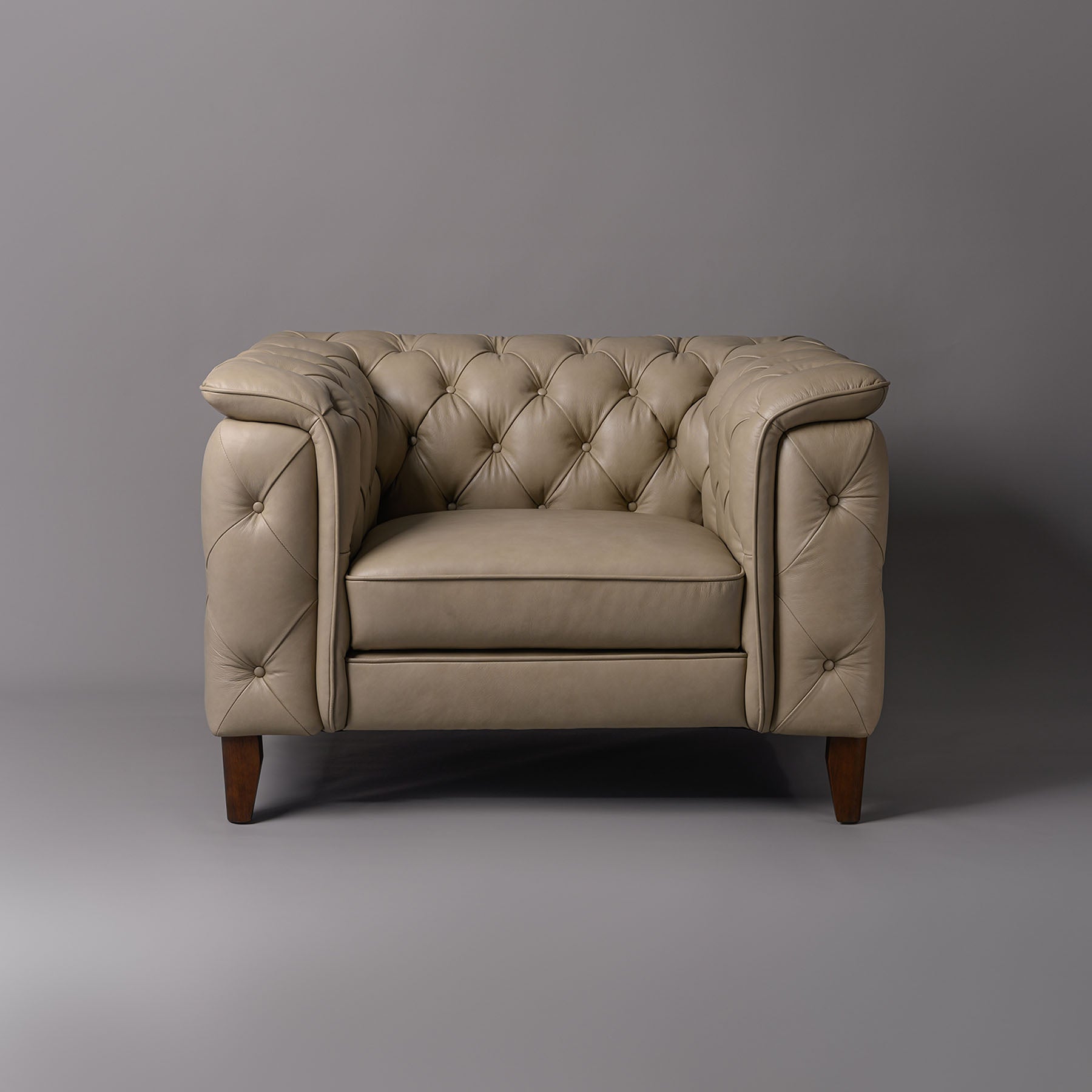 Exeter Chesterfield Single Seater Sofa Beige