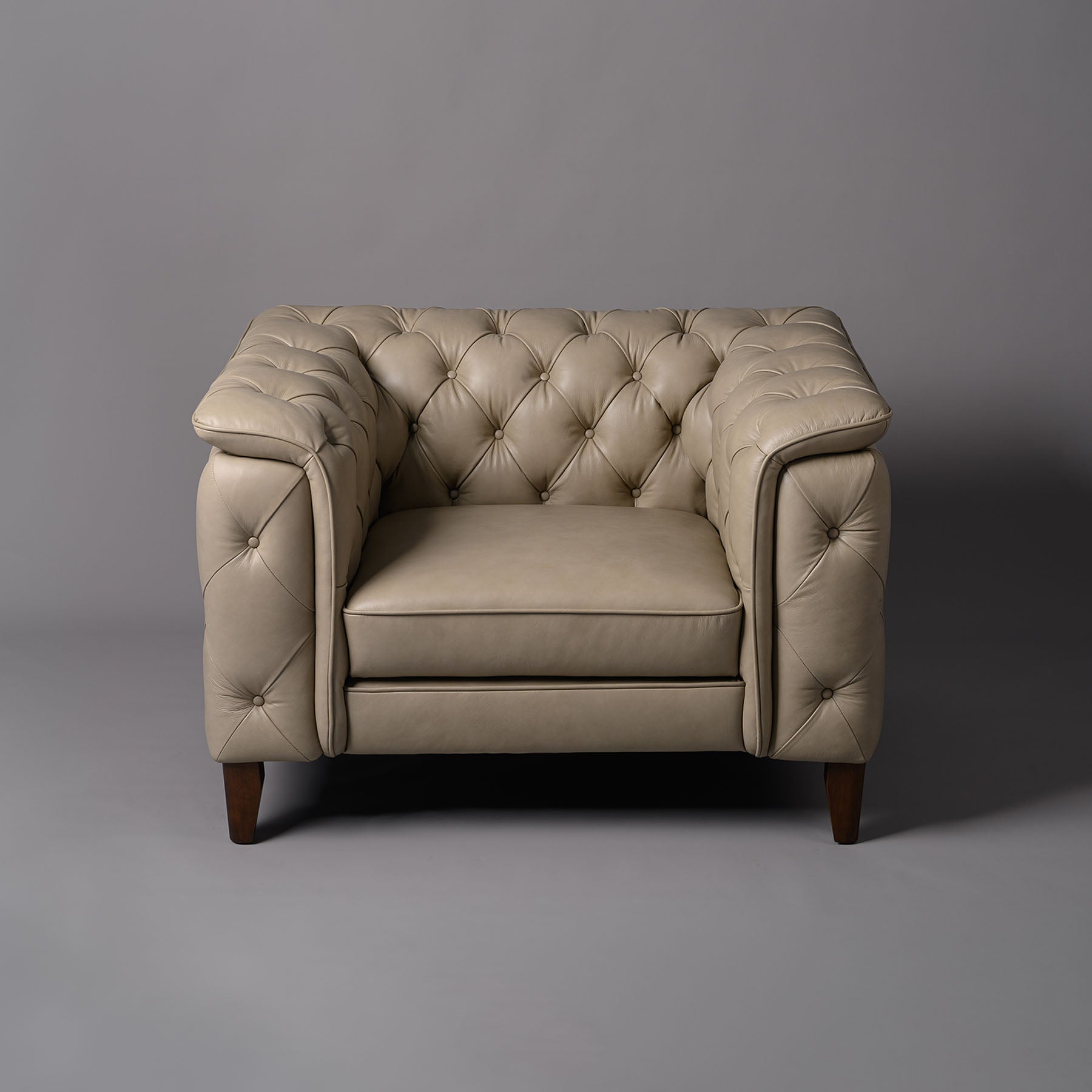 Exeter Chesterfield Single Seater Sofa Beige