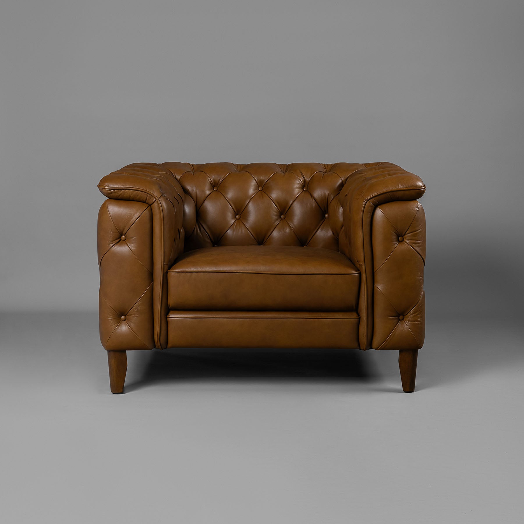 Exeter Chesterfield Single Seater Sofa Brown