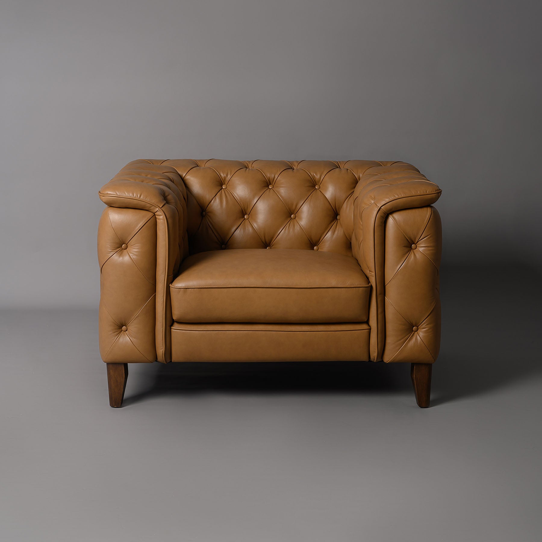 Exeter Chesterfield Single Seater Sofa Tan