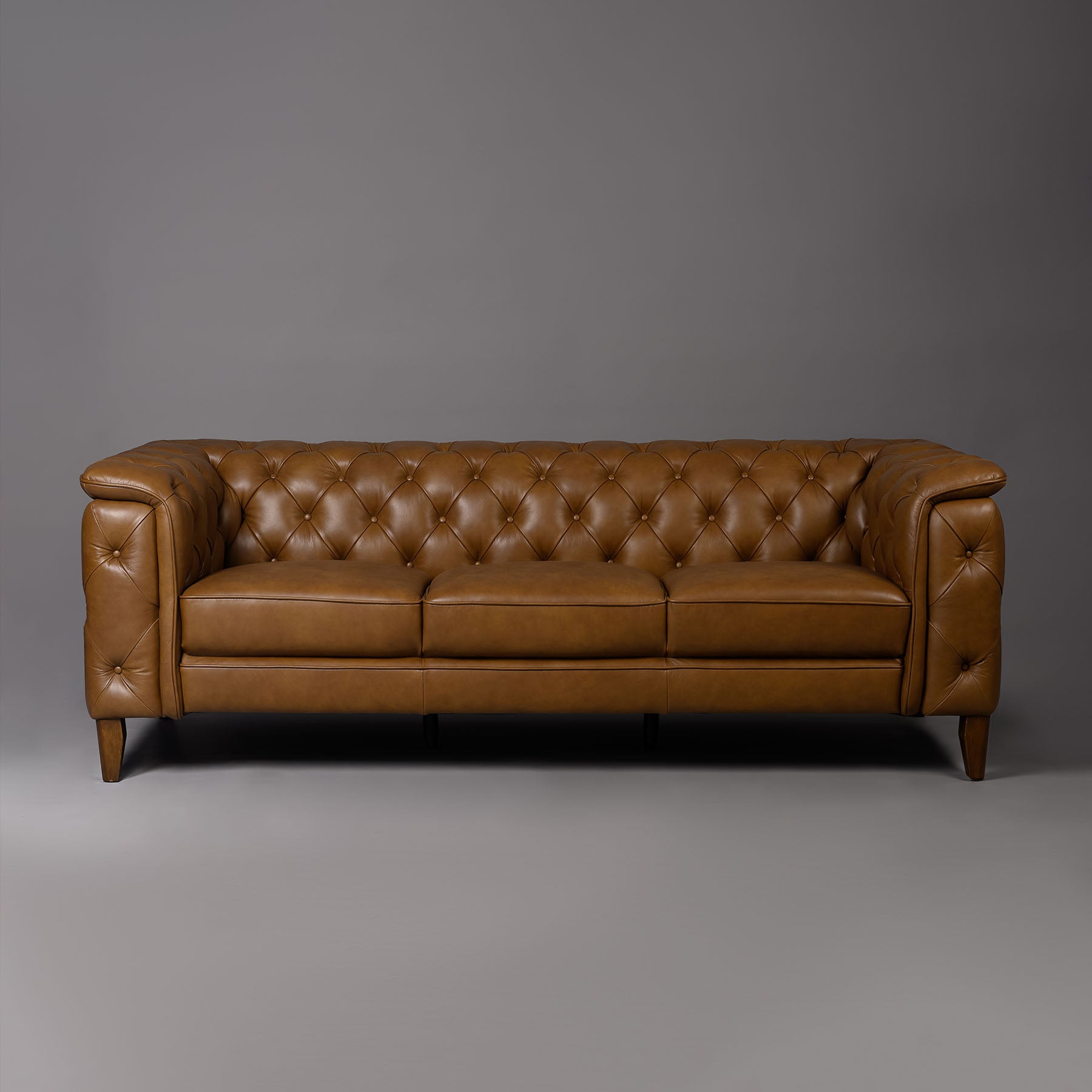 Exeter Chesterfield Three Seater Sofa Brown