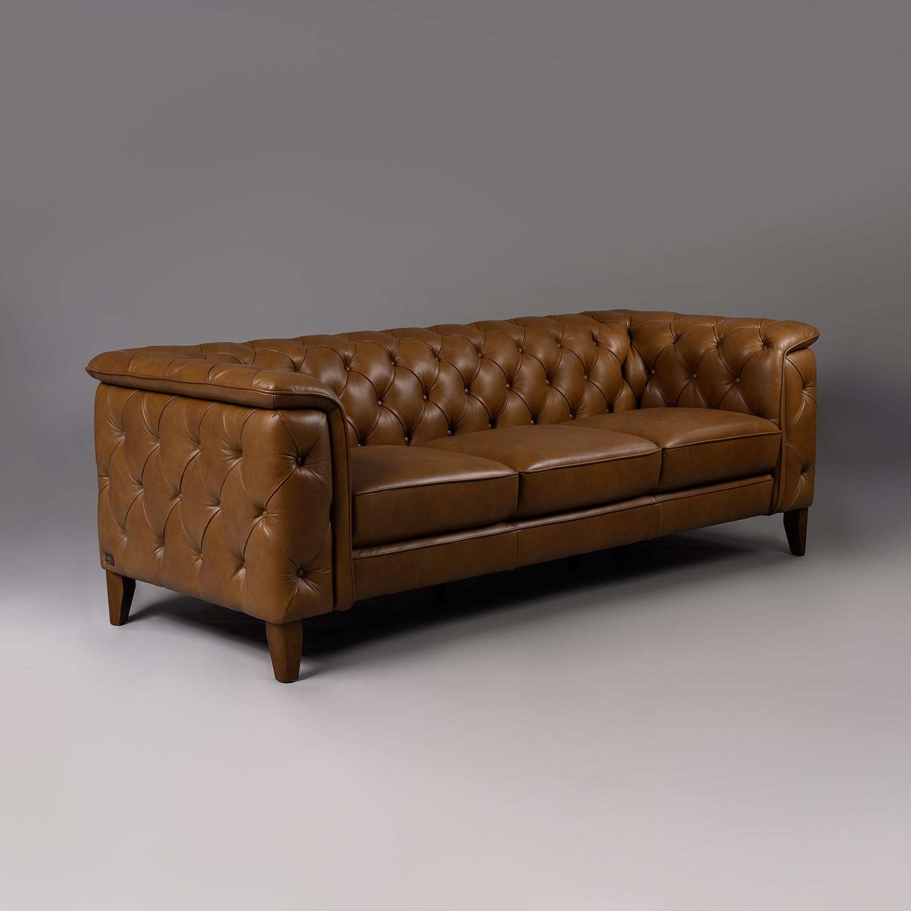 Exeter Chesterfield Three Seater Sofa Brown