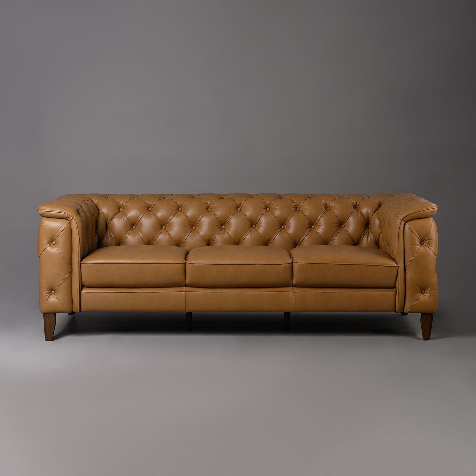 Exeter Chesterfield Three Seater Sofa Tan