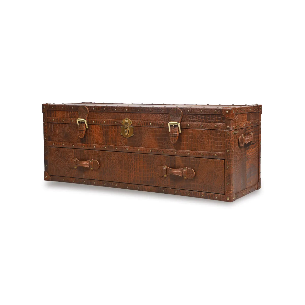 Genuine Leather Chest Of Drawers In Tan Colour