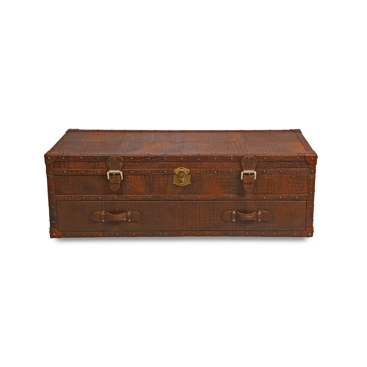 Genuine Leather Chest Of Drawers In Tan Colour