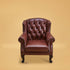 Genuine Leather Chesterfield Wing Chair In Brown Colour