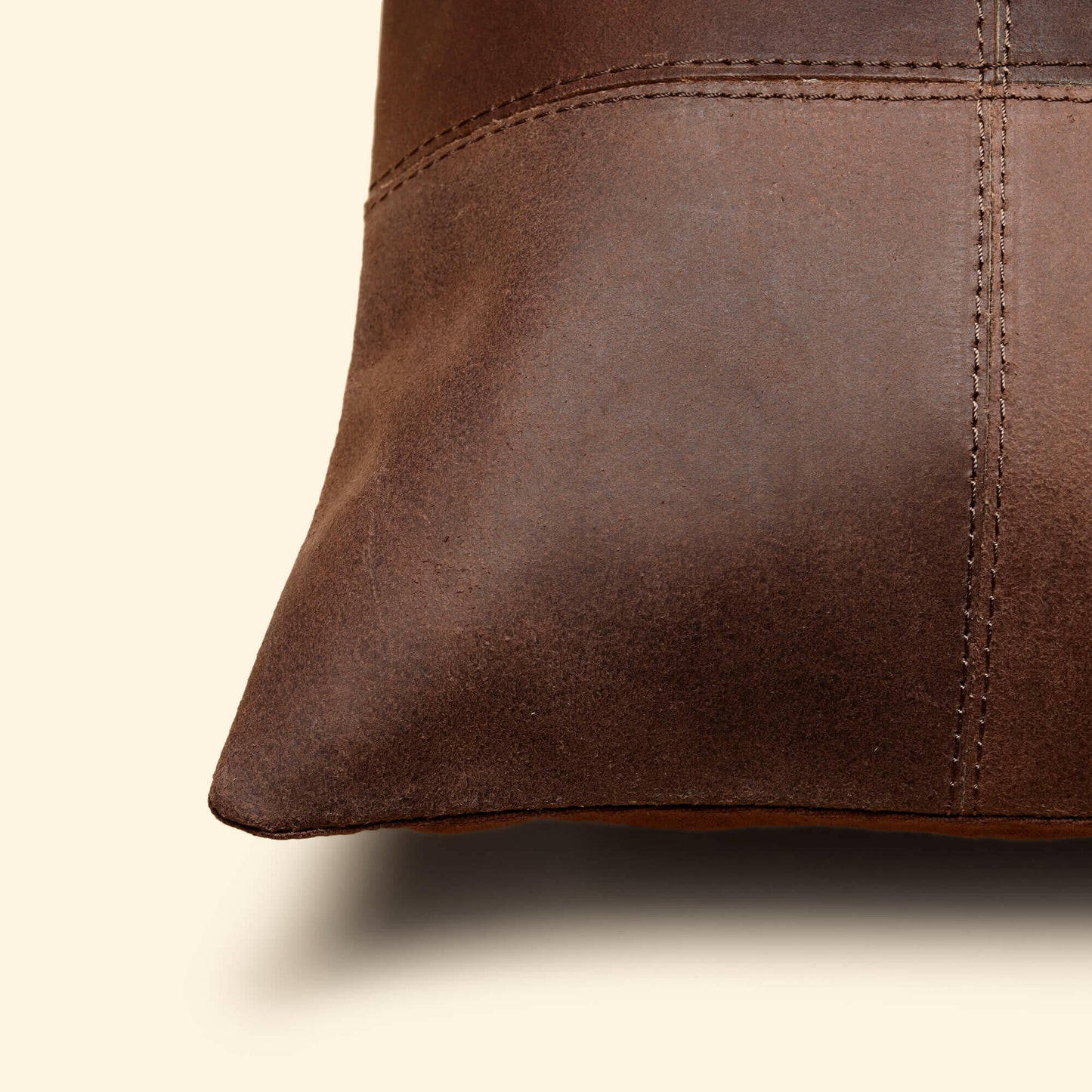 Genuine Leather Cushion-Brown