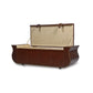 Genuine Leather Ottoman With Storage In Brown Colour