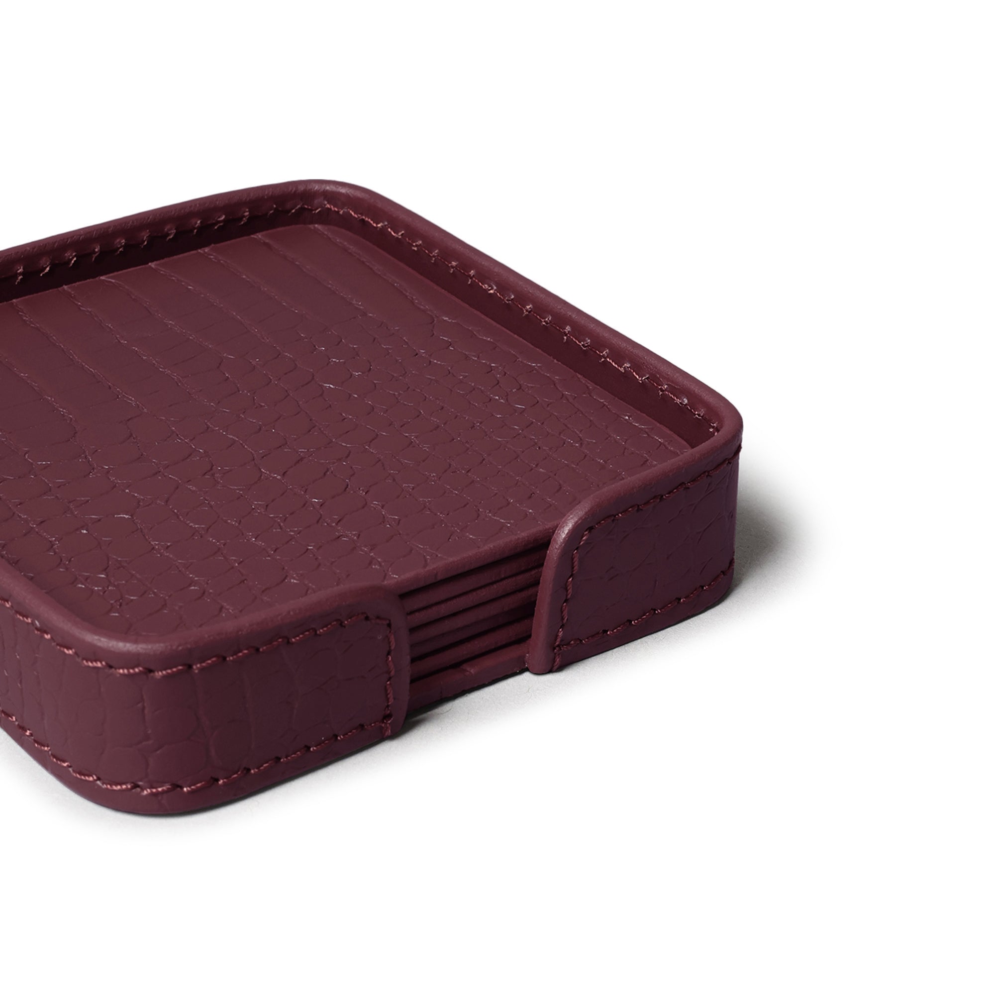 Sterling Croco Coasters Square Bordeaux