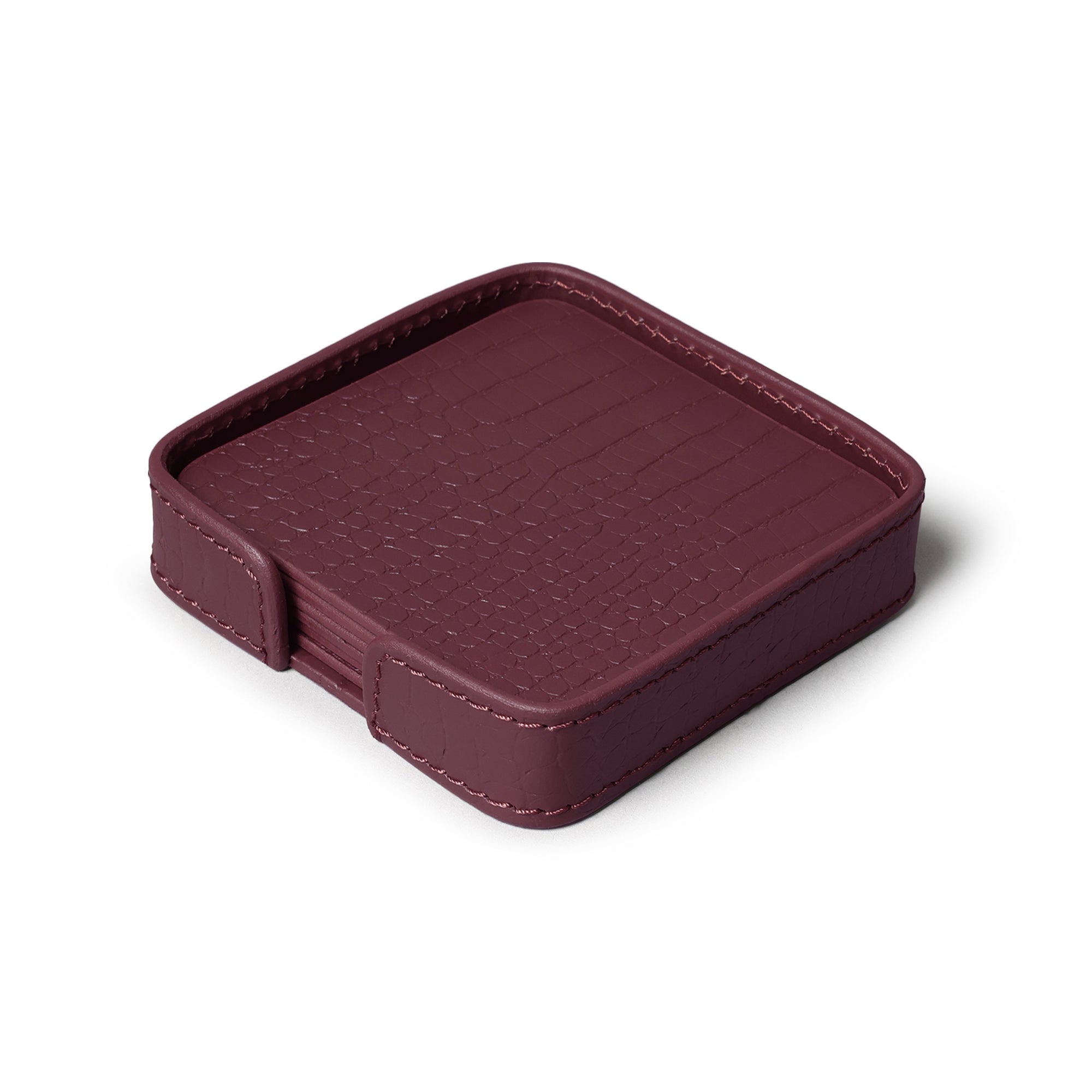 Sterling Croco Coasters Square Bordeaux