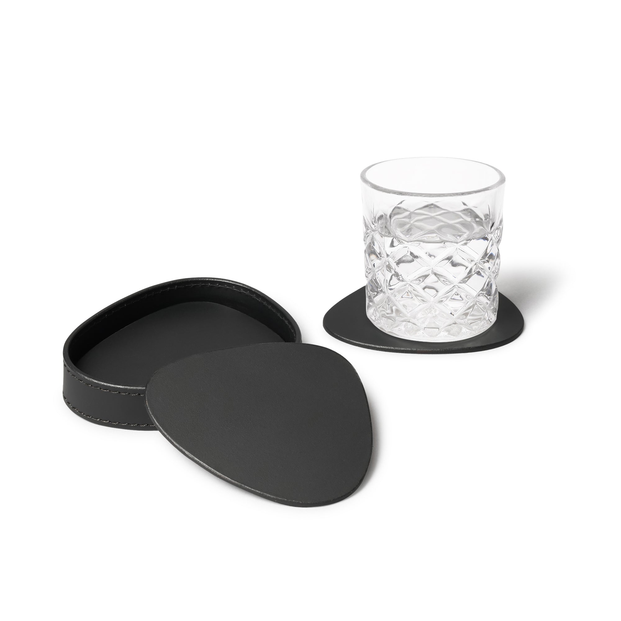 Sterling Classic Coasters Set Abstract Shape Black